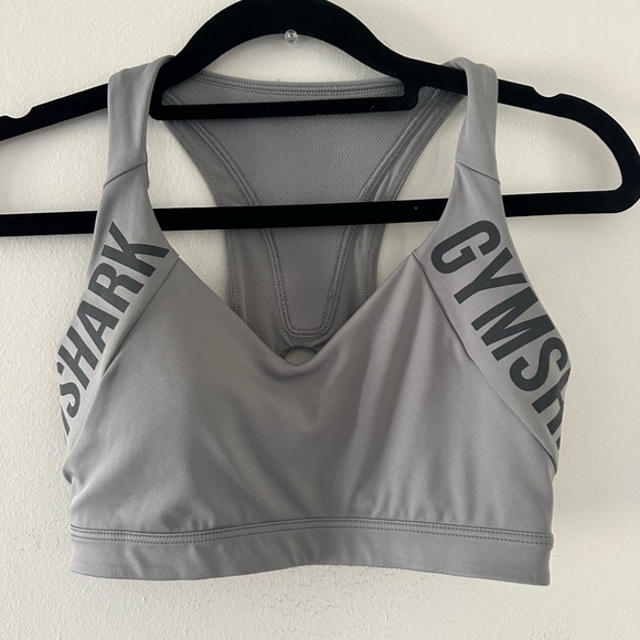 Gymshark Other - Gymshark Light Gray Racerback Sports Bra with Logo Straps